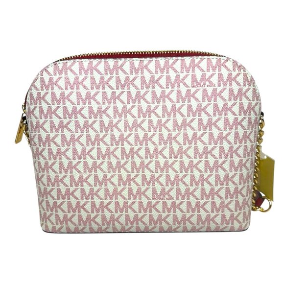 Michael Kors Jet Set Travel Medium Signature Logo Dome Crossbody Bag in Cherry - Picture 3 of 7